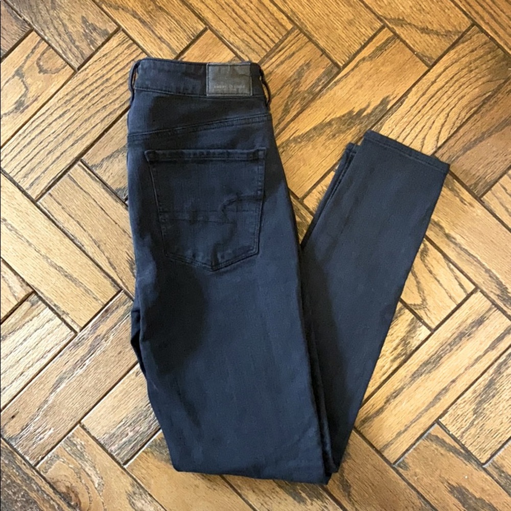 American eagle super high rise black jeggings